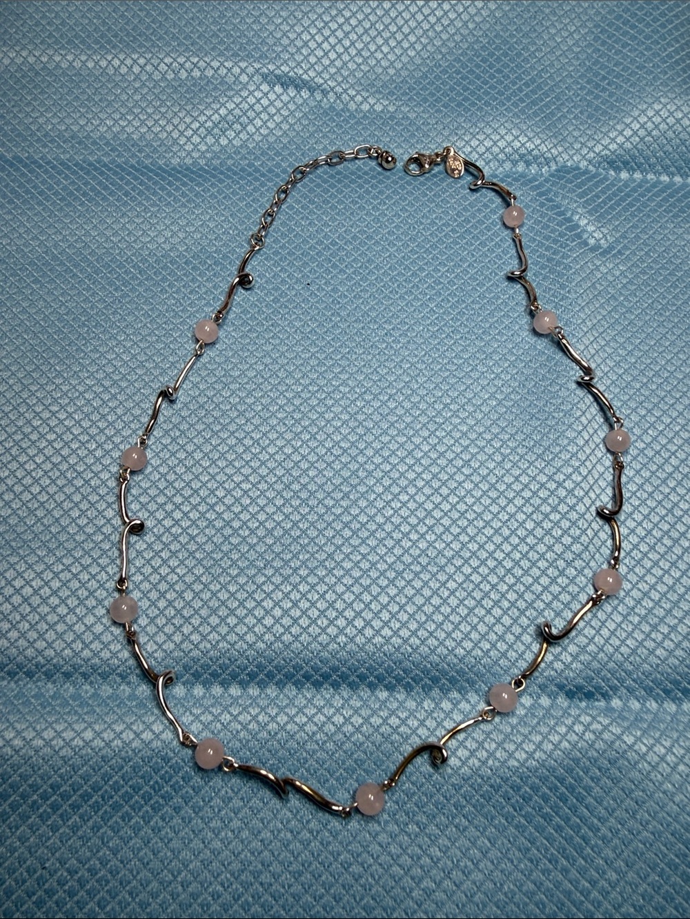 Vintage .925 sterling silver twist-link station necklace-18 inch